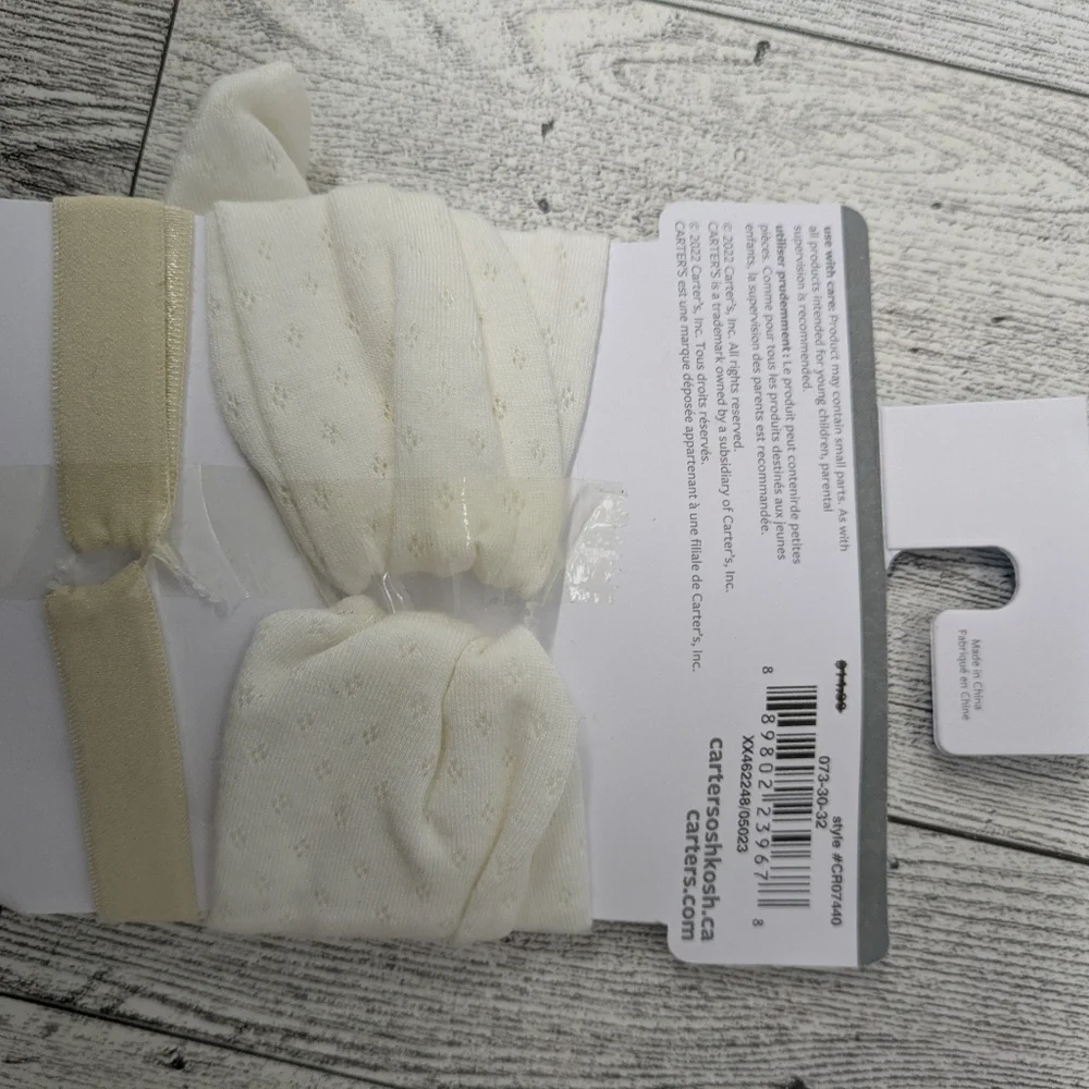 Carter's Cream and Tan Baby Headwraps
